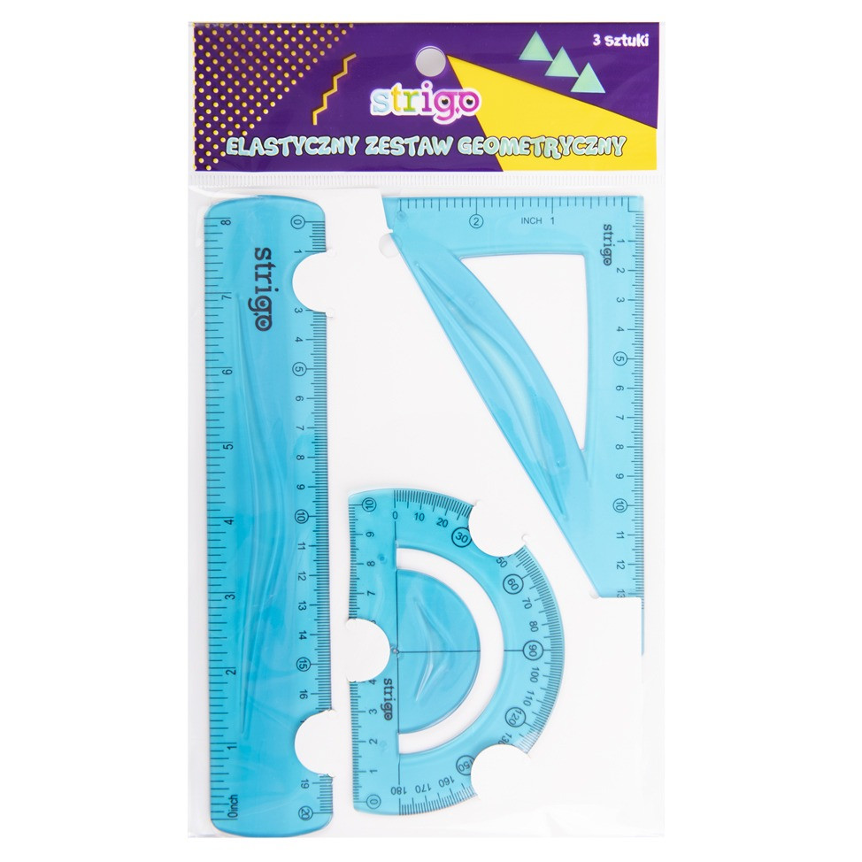 Zestaw geometryczny elastyczny niebieski Strigo WPC