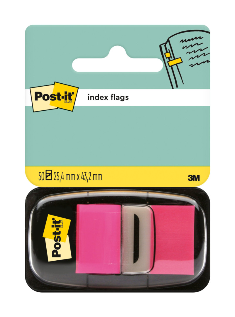 Zakładki indeksujące Post-it różowe 25,4x43,2mm 50szt.