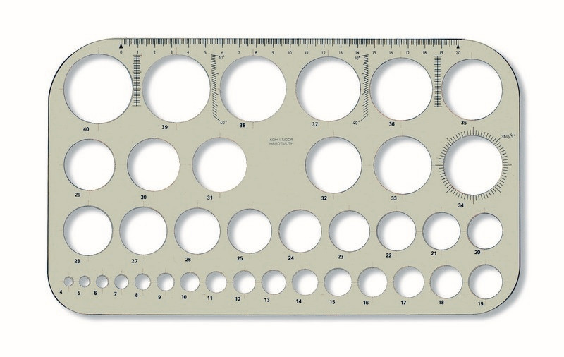 Szablon kołowy Koh-I-Noor 4-40mm