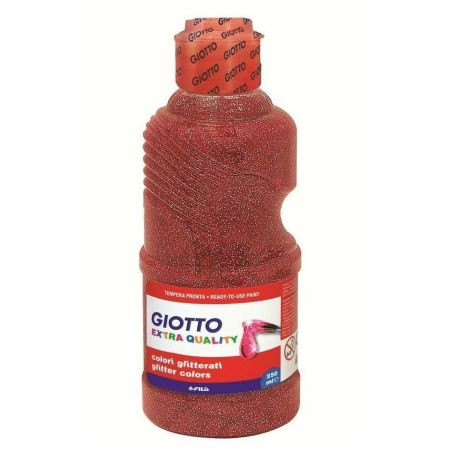 Farby tempera Giotto 250ml czerwony brokat