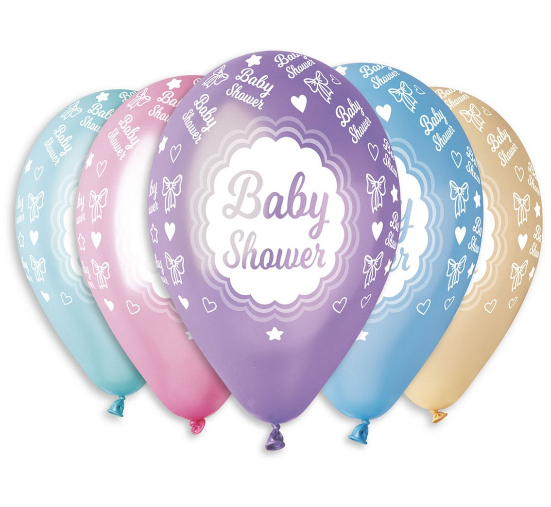 Balony premium "Baby Shower" metaliczne 12"/5szt Godan