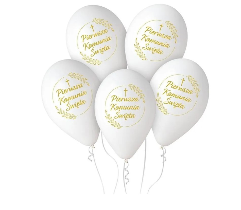 Balony Premium Hel Pierwsza Komunia Św.(kłosy) 12"/25szt. GoDan