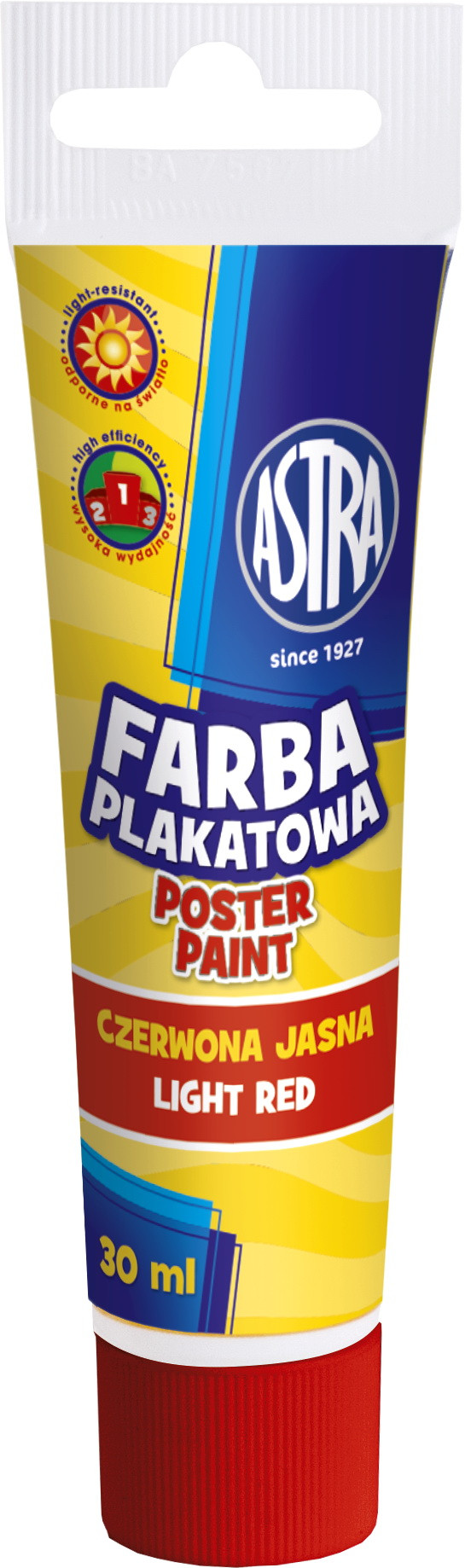 Farba plakatowa Astra tuba 30 ml czerwona jasna