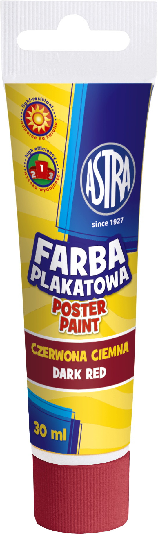 Farba plakatowa Astra tuba 30 ml czerwona ciemna