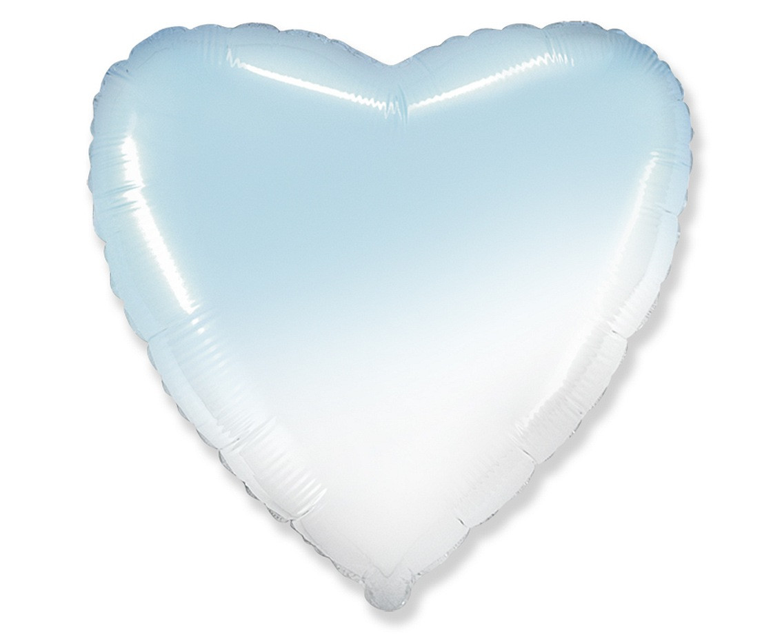 Balon foliowy 18" SERCE gradient biało-błękitny Godan B201500BGA