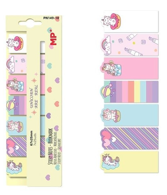 Karteczki samoprzylepne indeksujące Unicorn 7x25szt MP