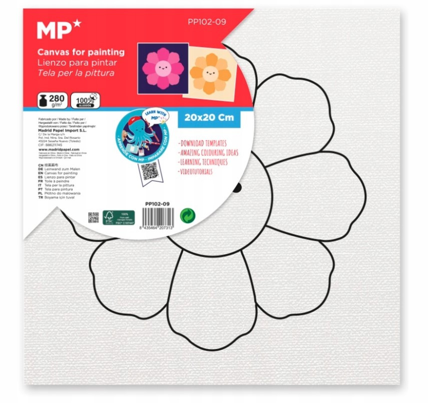 Płótno do malowania 20x20cm Kwiatek MP