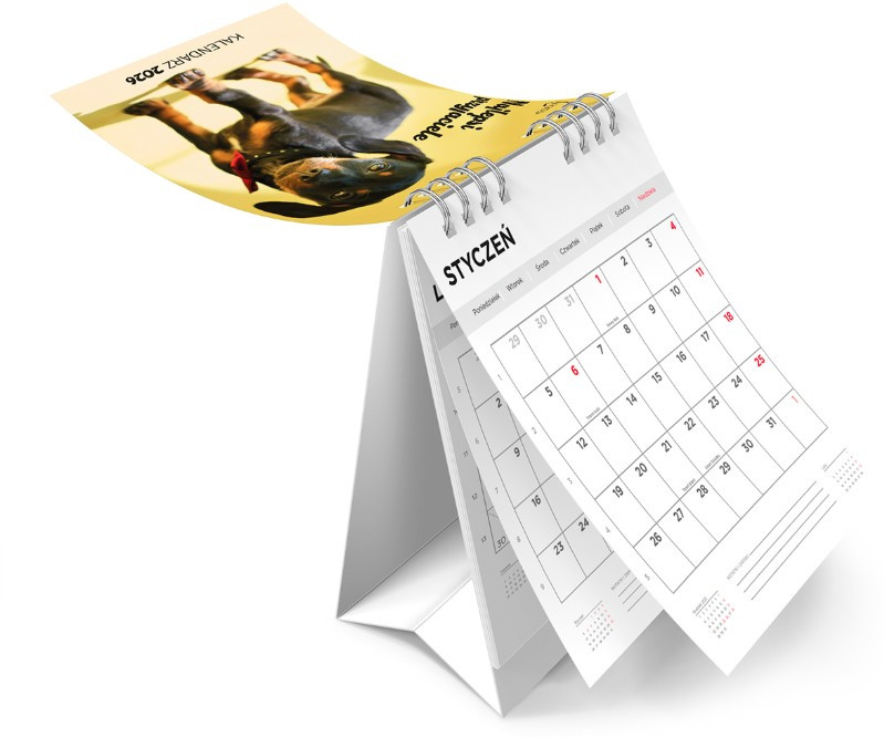 Kalendarz stołowy pies 17x20cm miesiąc na stronę PB26C-05PL MP