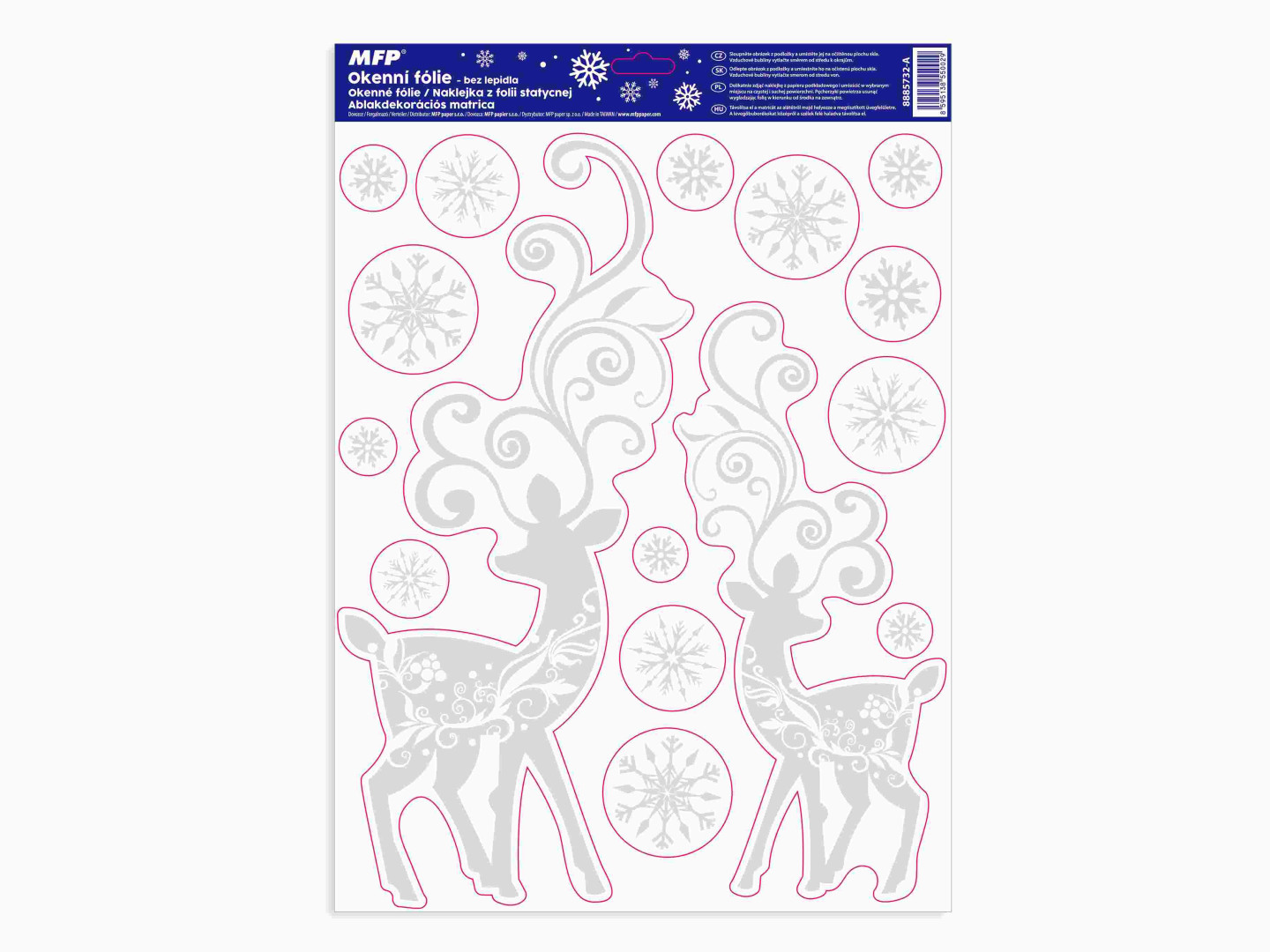 Naklejka bożonarodzeniowa brokat VA012 30x42cm 8885732 MFP