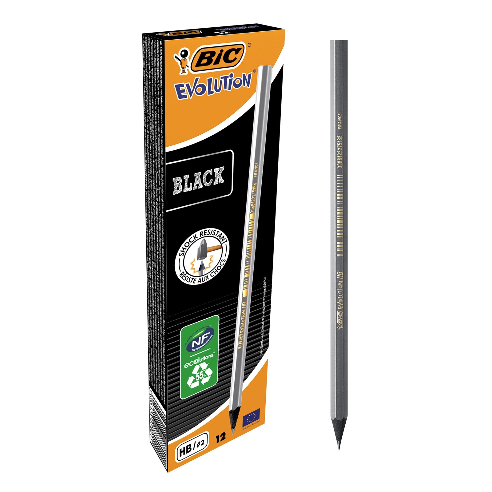 Ołówek BIC Evolution Black bez gumki 12szt.