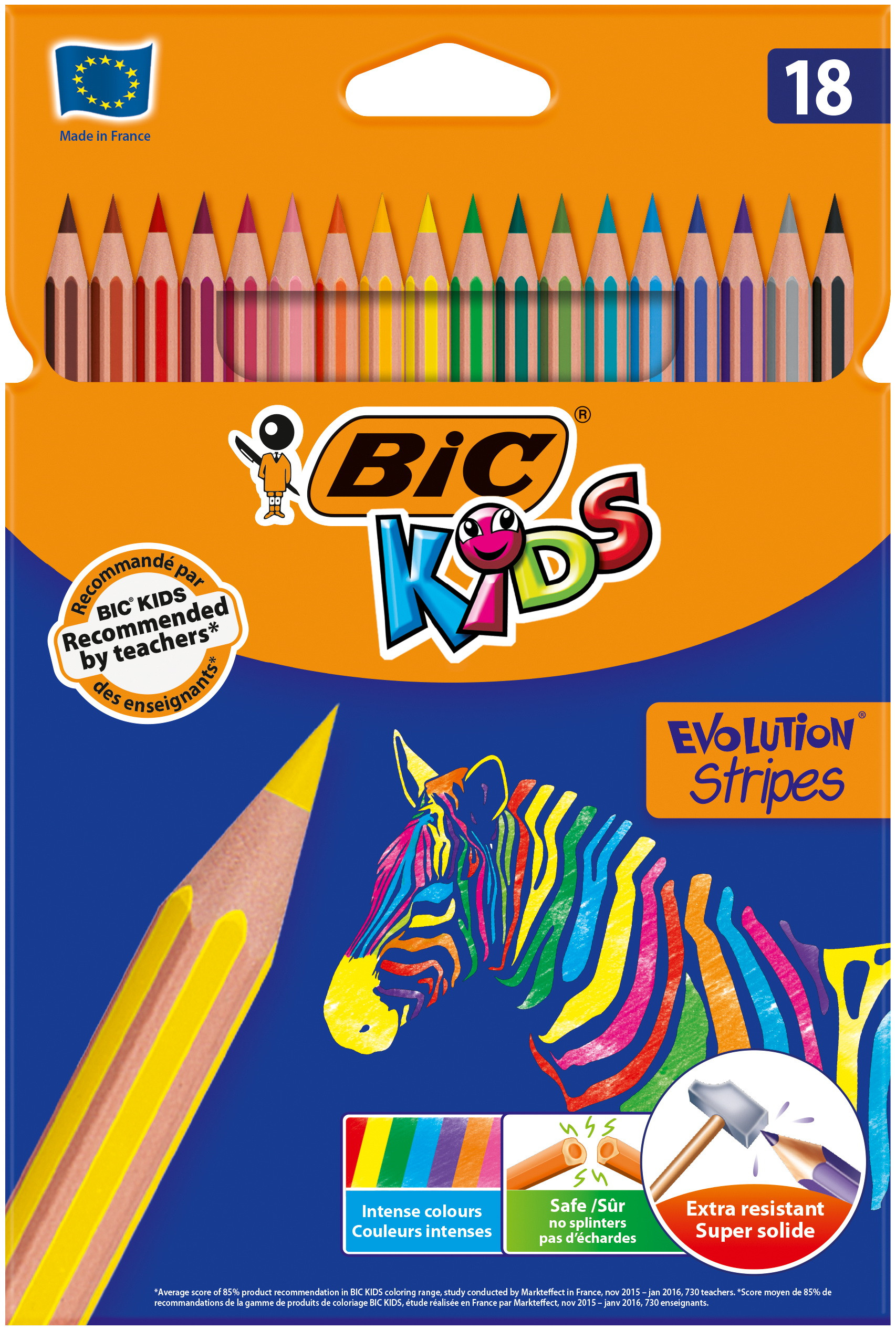 Kredki ołówkowe BIC Kids Evolution Stripes 18kol.