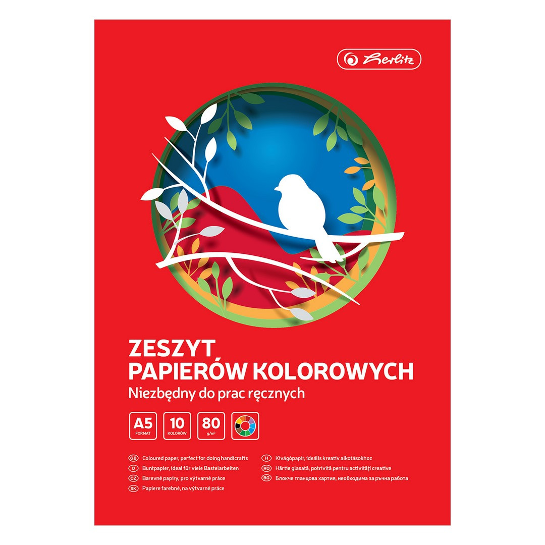 Zeszyt papierów kolorowych A5/10k Herlitz