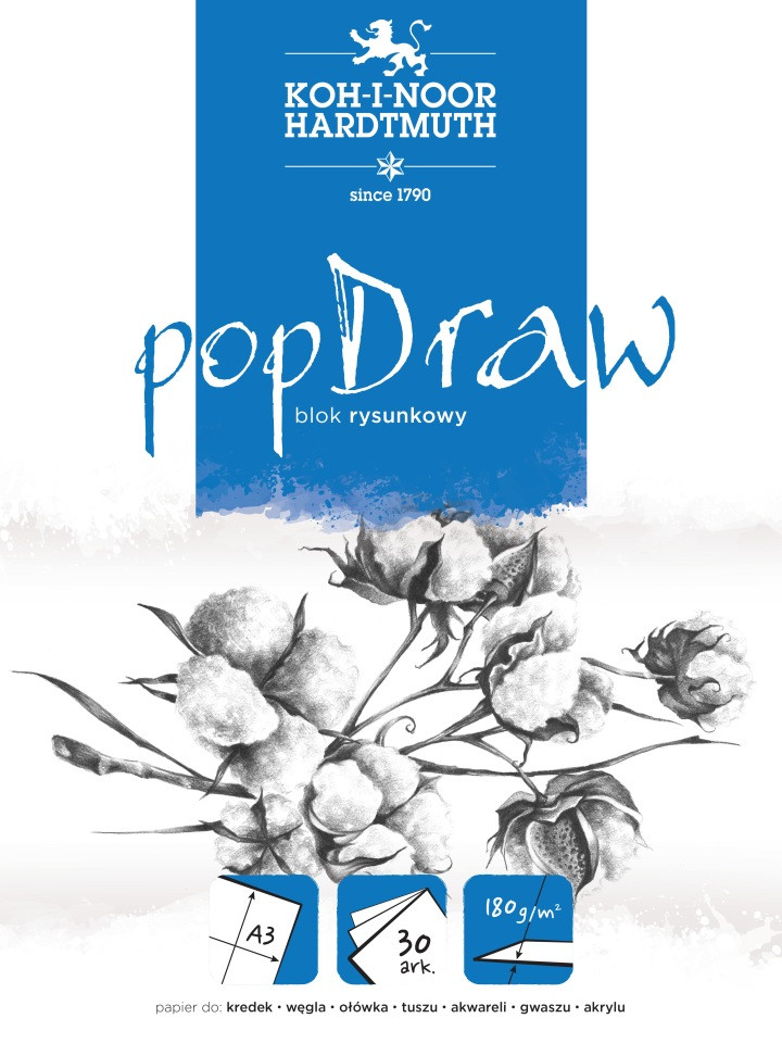 Blok rysunkowy Koh-I-Noor Pop Draw A3/30k 180g