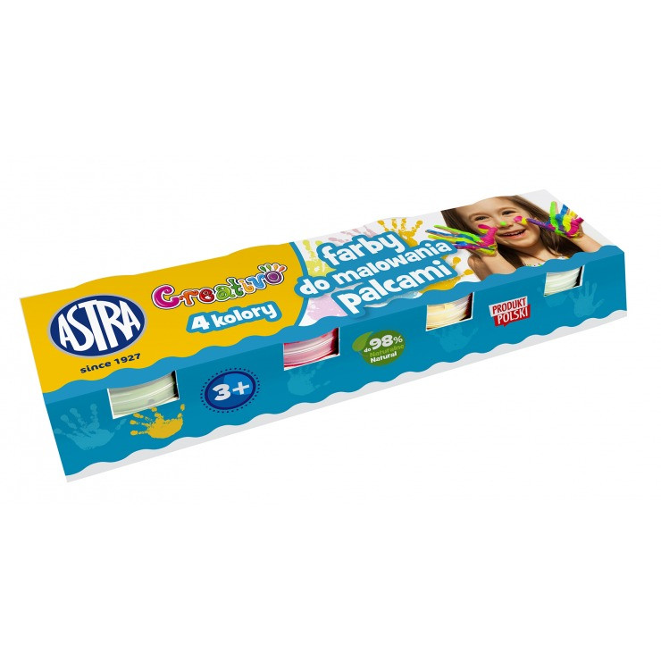 Farby do malowania palcami 4 kolory 50 ml Astra