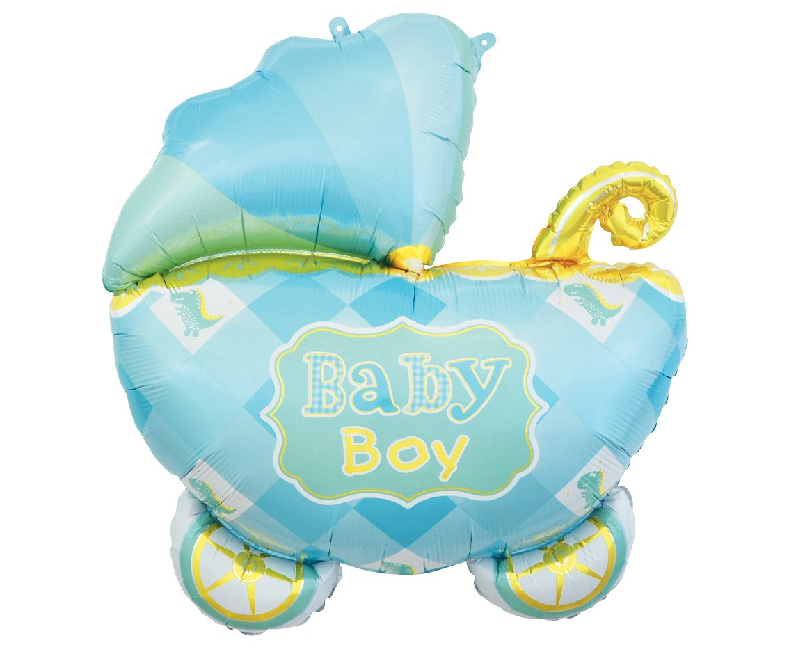 Balon foliowy BABY SHOWER Wózek niebieski 60cm GoDan