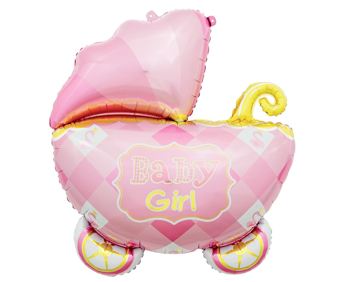 Balon foliowy BABY SHOWER Wózek różowy 60cm GoDan
