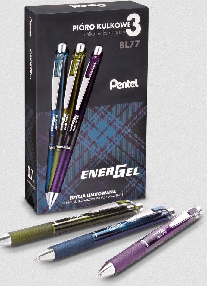 Pióro kulkowe Energel kpl 3szt KA ,SA ,VA + wkłady LR7 3szt