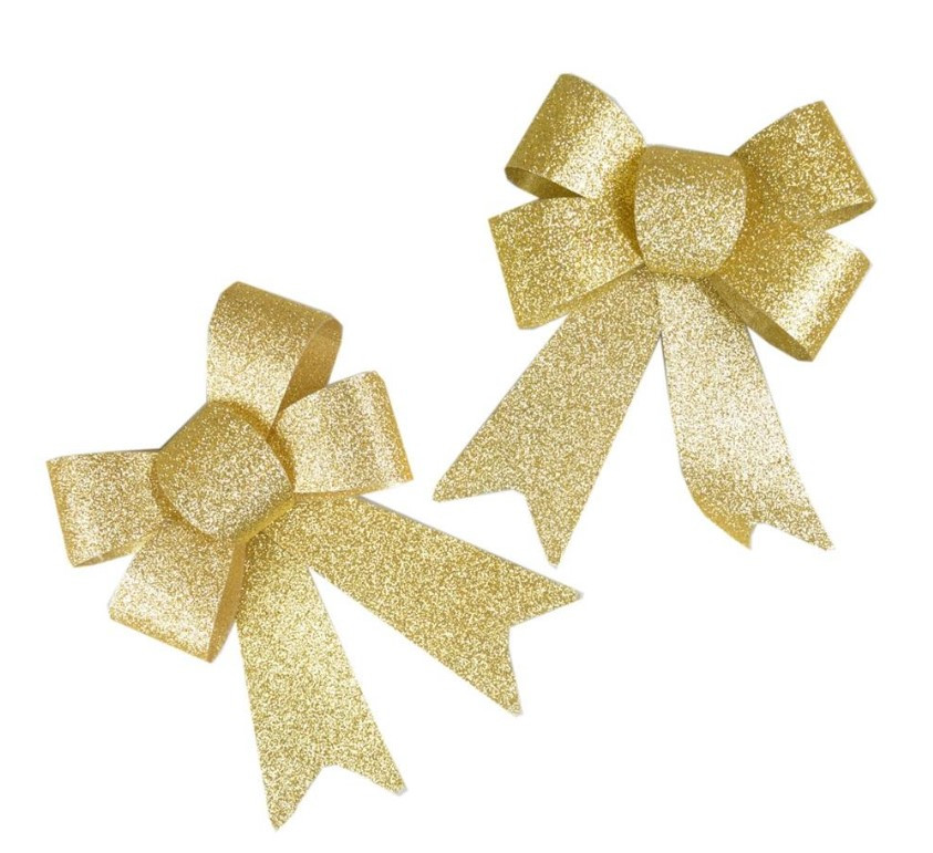 Zestaw kokard brokatowych (2szt) złotych Arpex