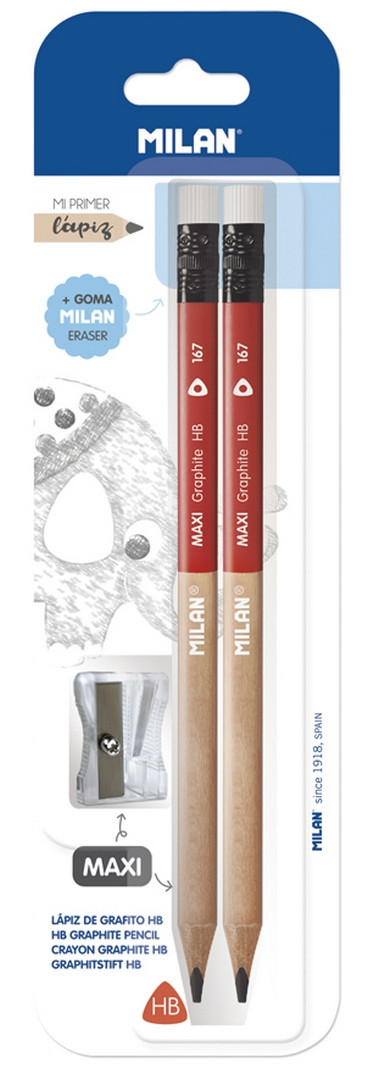 Zestaw 2x ołówek + temperówka Milan