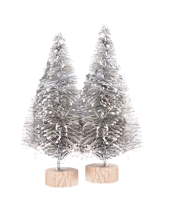 Choinki dekoracyjne 8cm (2szt) srebrne CEOZ-134 Dalprint