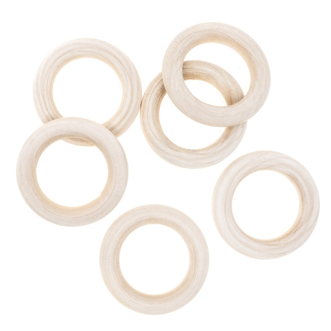 Drewniane kółko do makramy 55mm, 6szt  CEOZ-178 Dalprint