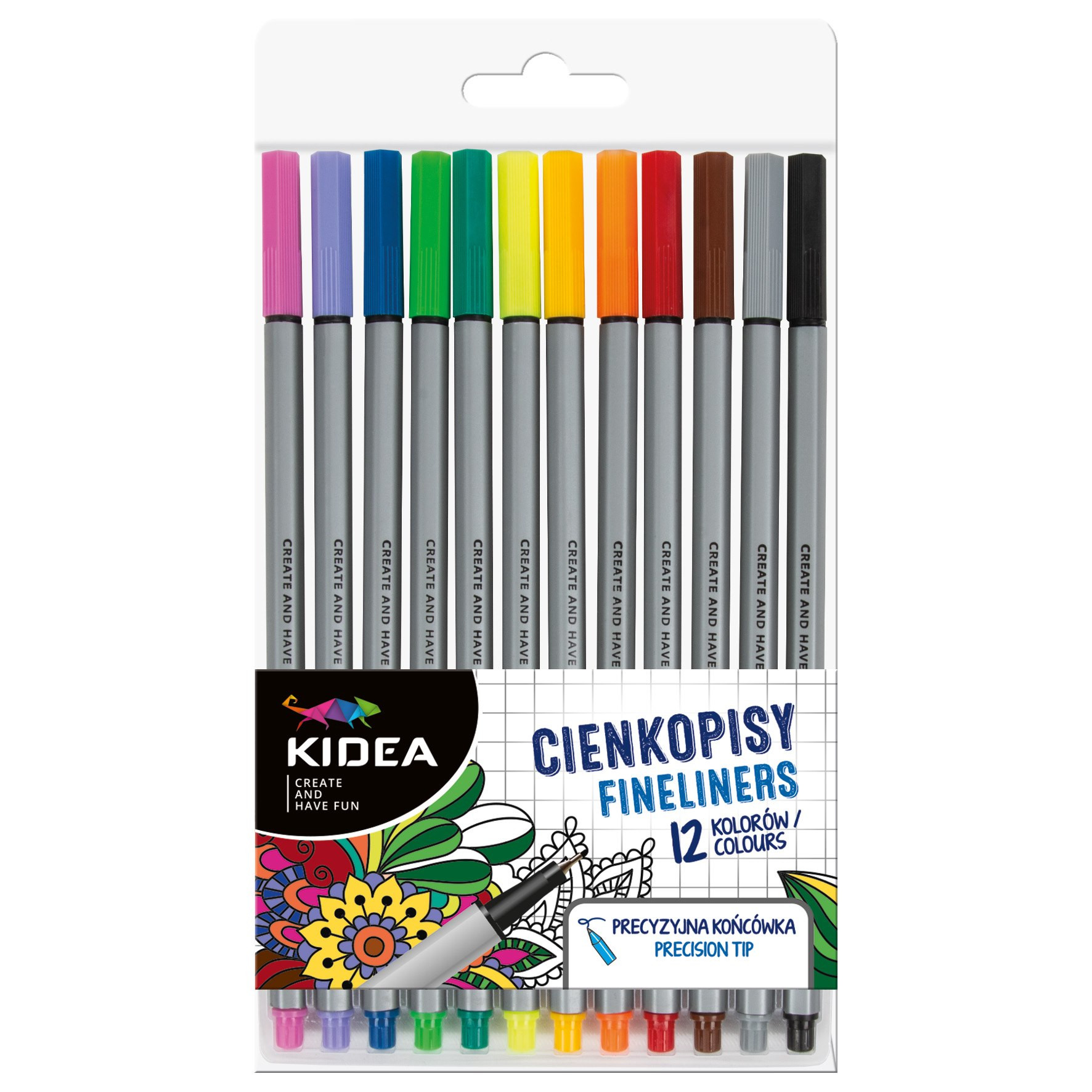 Cienkopisy 12 kolorów CI12KKA Derform