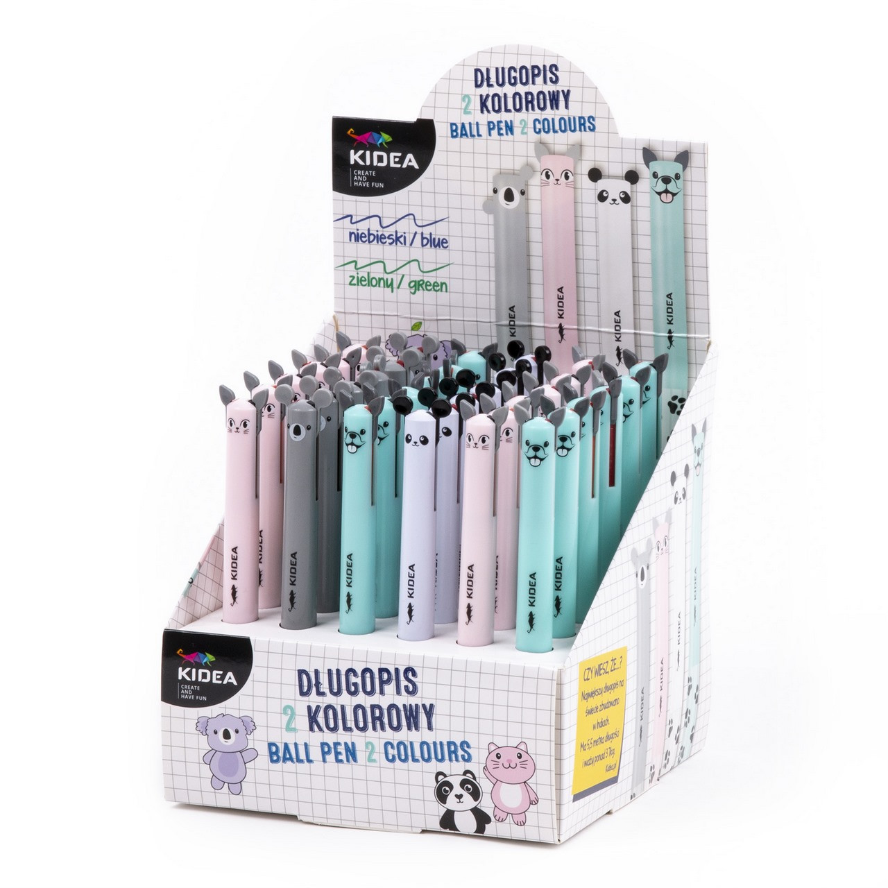 Długopis automatyczny 2 kolory z uszami Kidea