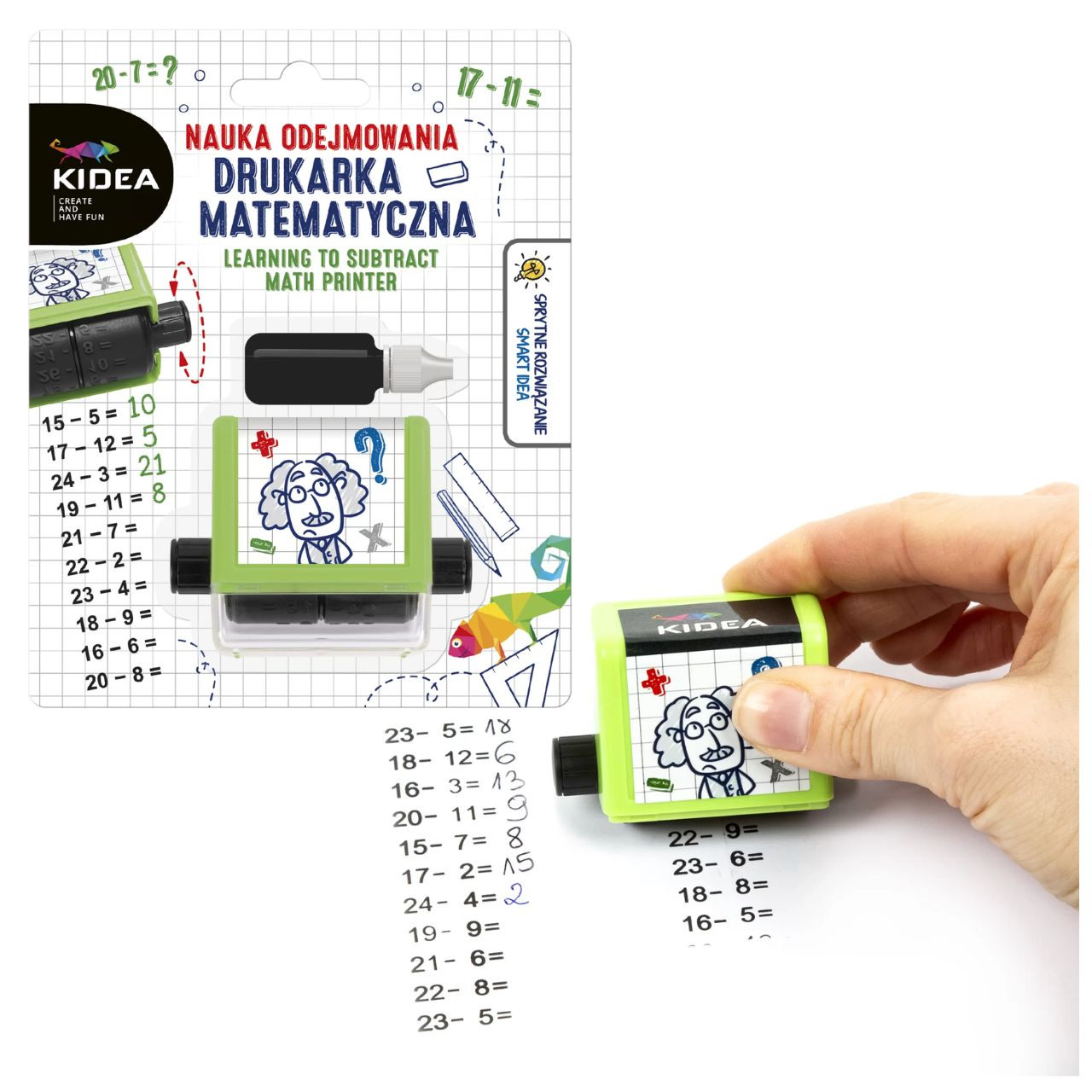 Nauka odejmowania - drukarka matematyczna Kidea NODMKA