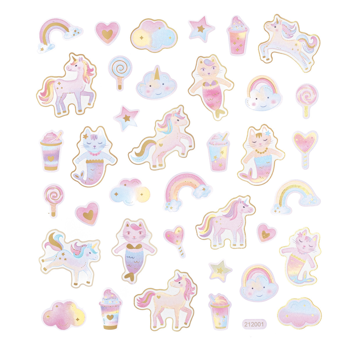 Naklejki Pastelowe jednorożce i syrenkotki 38szt. DPNK-128 Dalprint