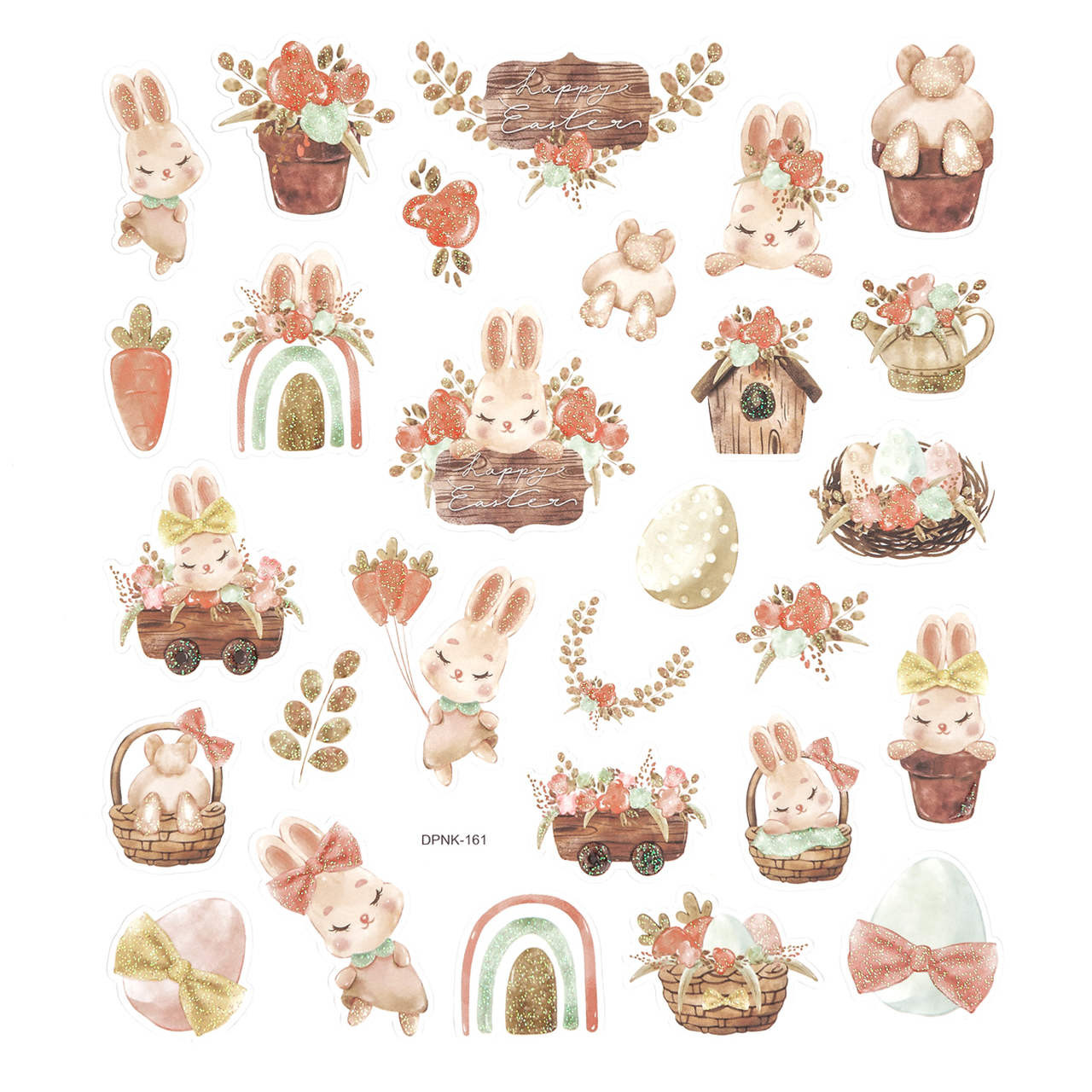 Naklejki z brokatem - sielksa wielkanoc 28szt DPNK-161 Dalprint
