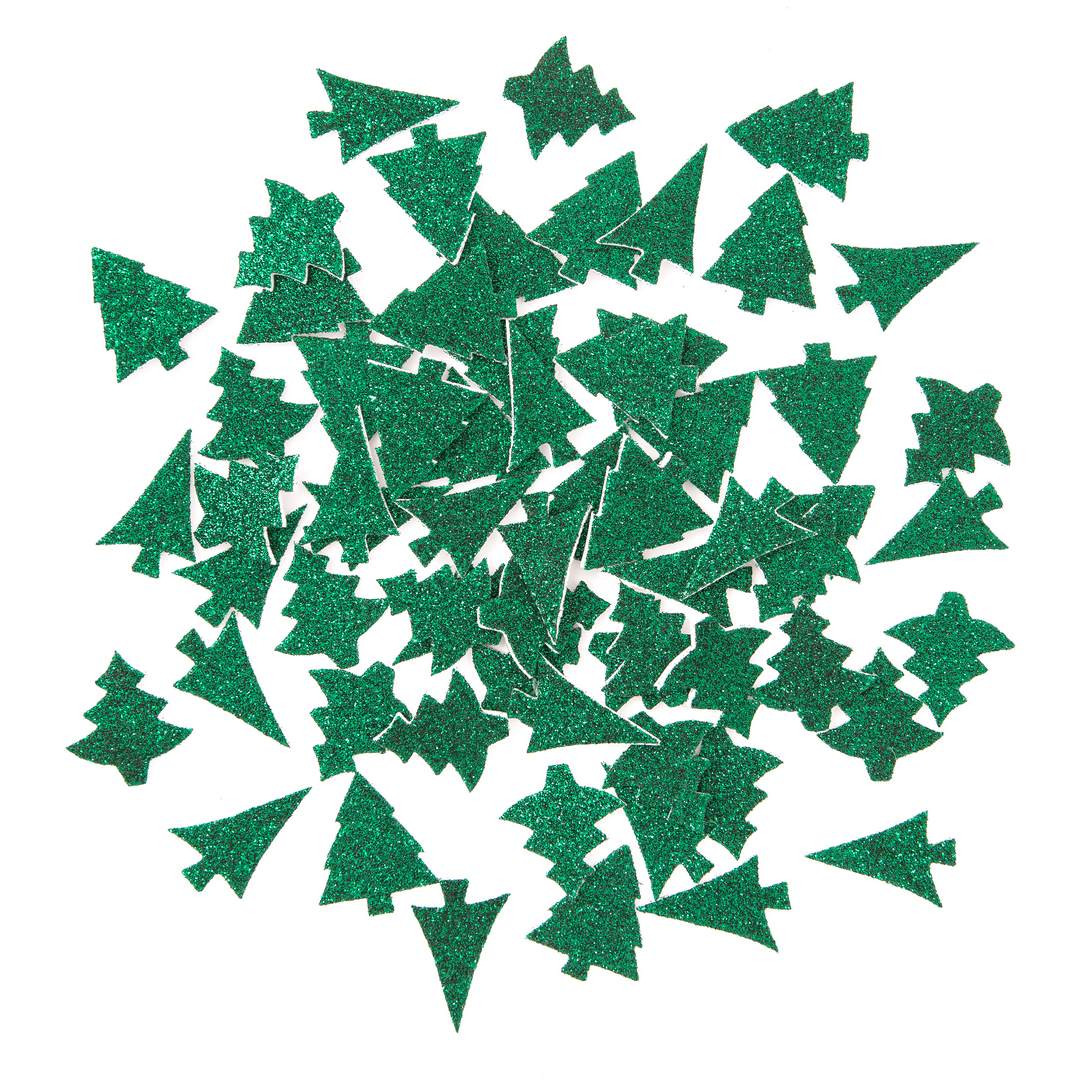 Brokatowe naklejki z pianki Choinki 65szt DPPI-022 Dalprint