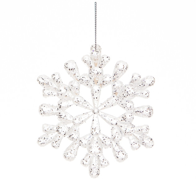 Zawieszka dekoracyjna śnieżynka, srebrny DPZS-011 Dalprint