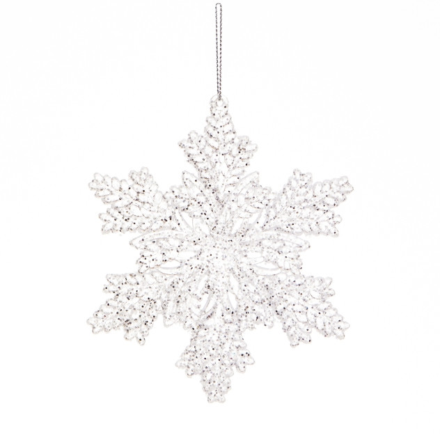 Zawieszka dekoracyjna śniezynka z kryształem, srebrny DPZS-012 Dalprint