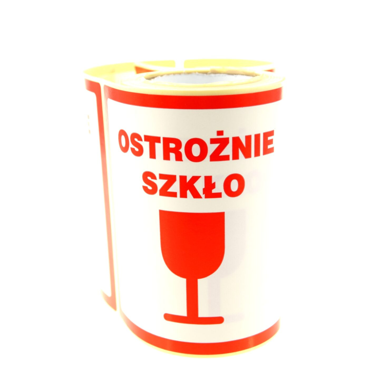 Etykiety z nadrukiem OSTROŻNIE SZKŁO 100x100 Dalpo