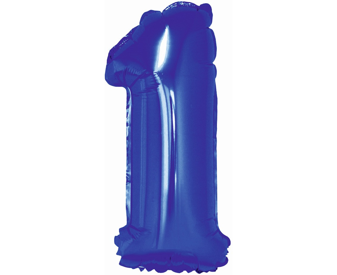 Balon foliowy ,,Cyfra 1" niebieska 91cm GoDan