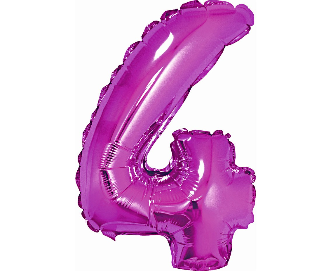 Balon foliowy ,,Cyfra 4" różowa 91cm GoDan
