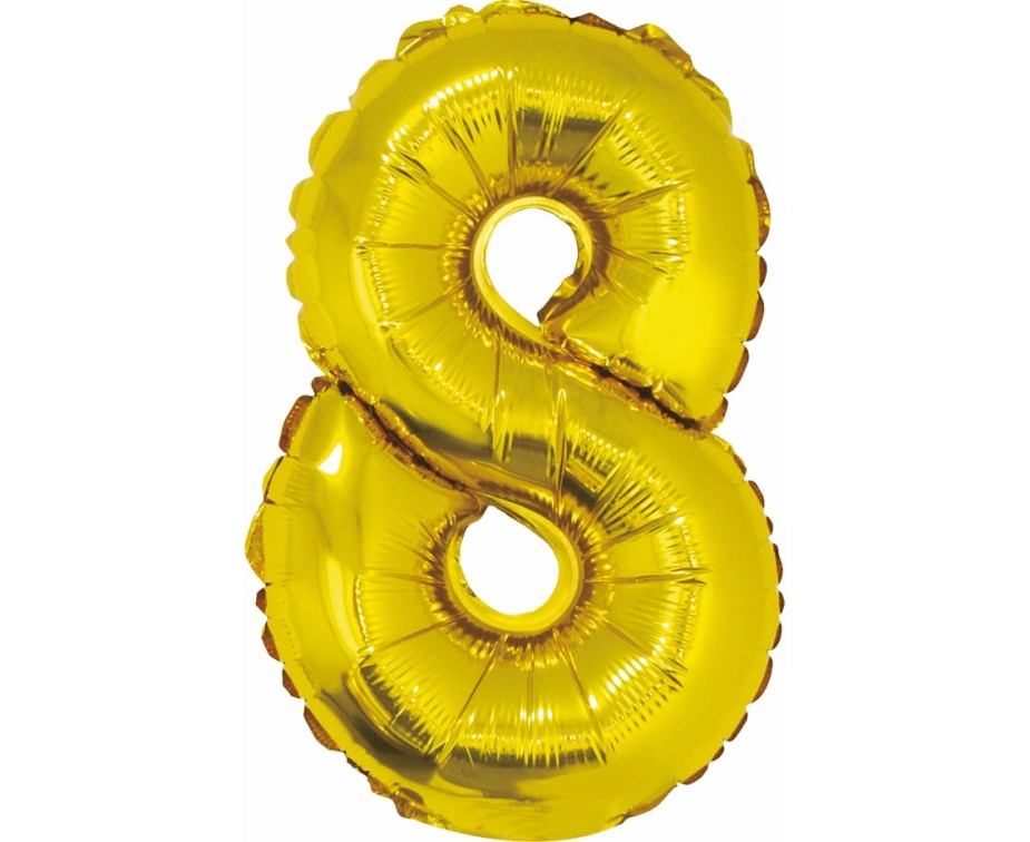 Balon foliowy ,,Cyfra 8" złota 91cm GoDan
