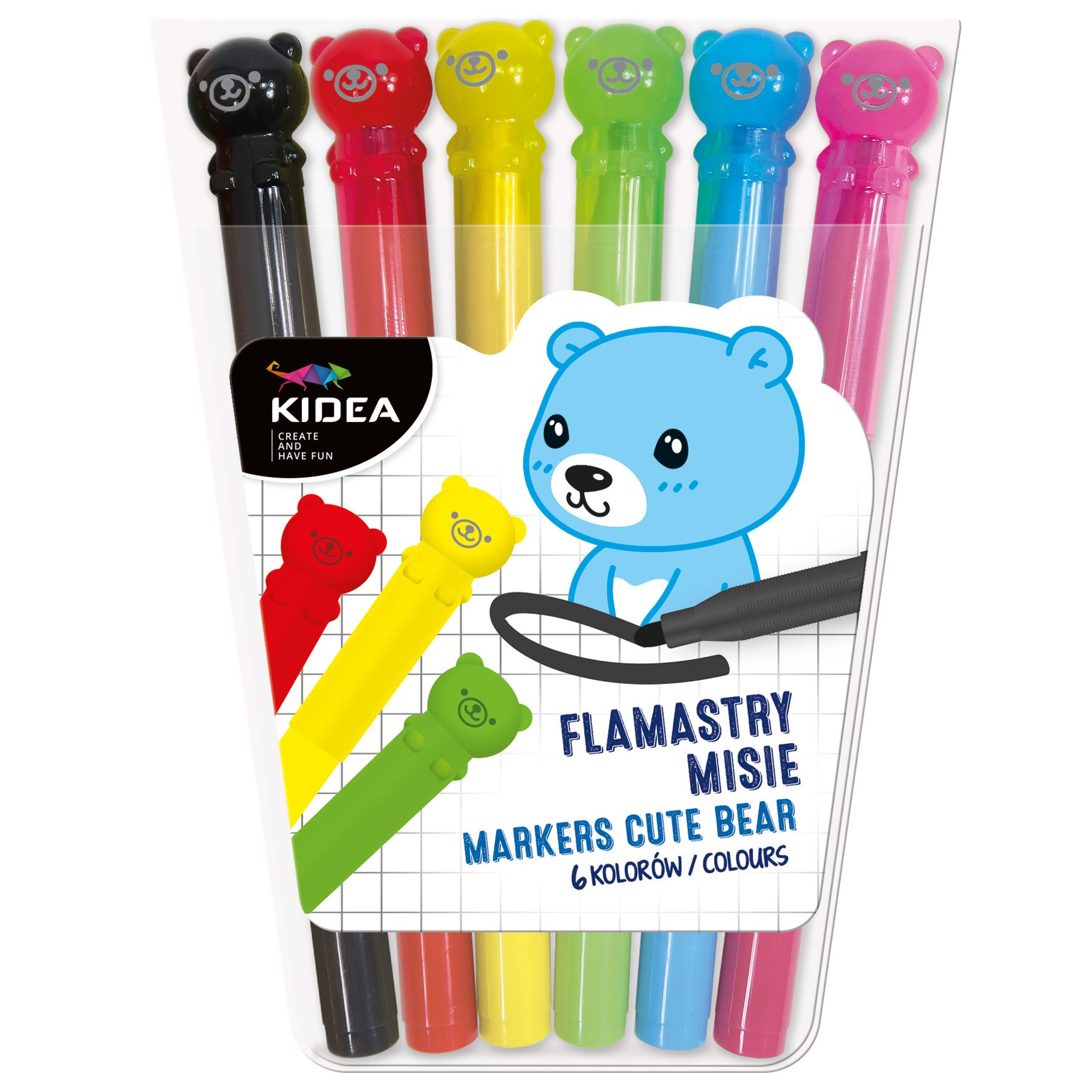 Flamastry Misie 6 kolorów Kidea FMI6KKA Derform