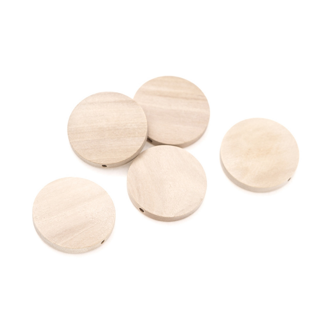 Drewniane koraliki monetki 50mm 5szt GRKO-094 Dalprint