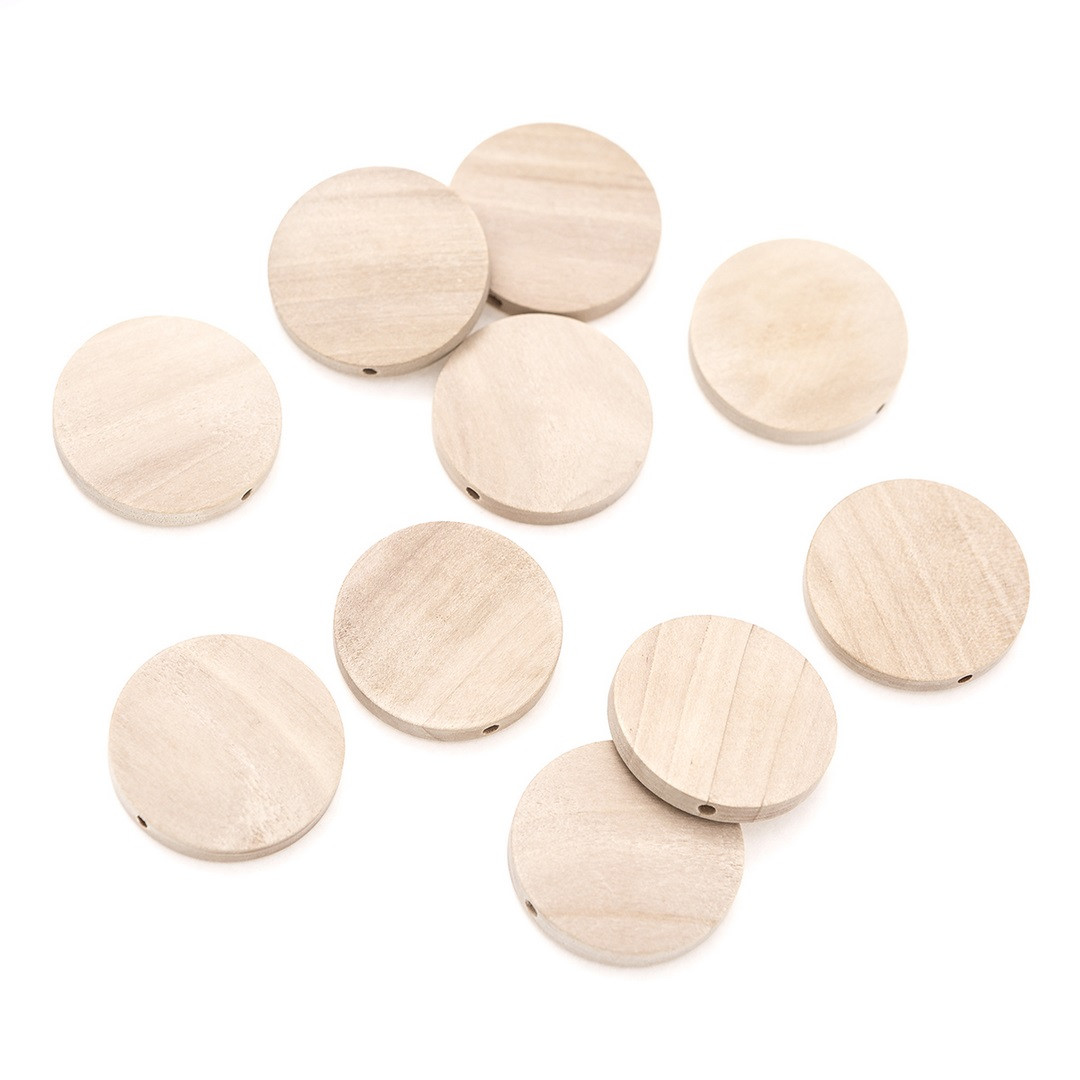 Drewniane koraliki dyski 30mm 10szt GRKO-096 Dalprint