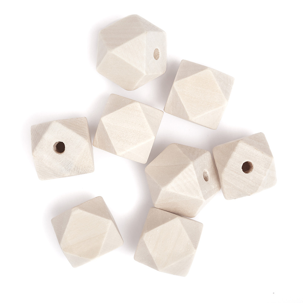 Drewniane koraliki geometryczne 20mm 8szt GRKO-107 Dalprint