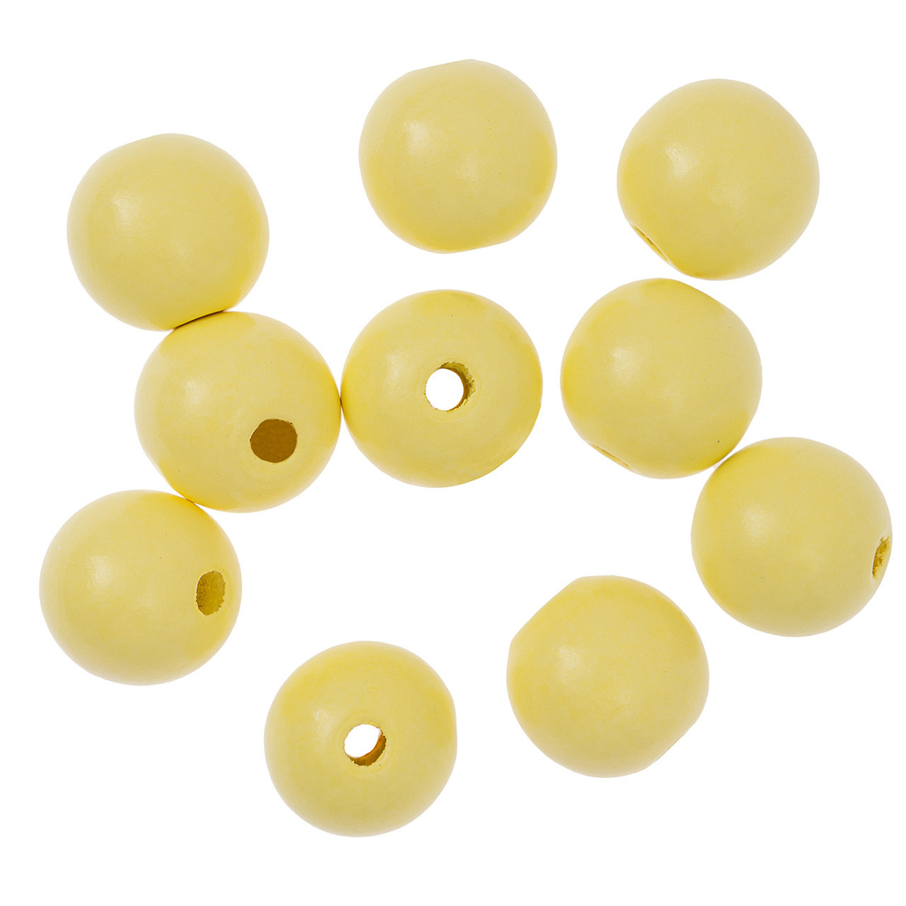 Koraliki drewniane kulki 2,5cm żółte 10szt GRKO-126 Dalprint