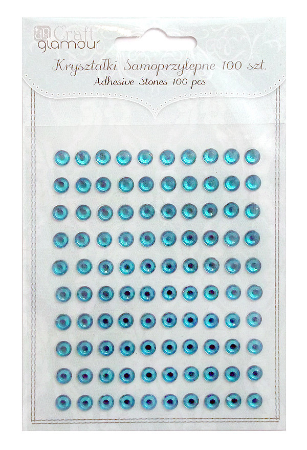 Kryształki samoprzylepne 6 mm (100 szt.) Turkusowe GRKR-012 Dalprint