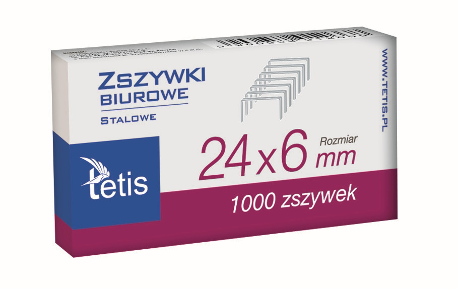 Zszywki 24/6 Tetis 1000szt.