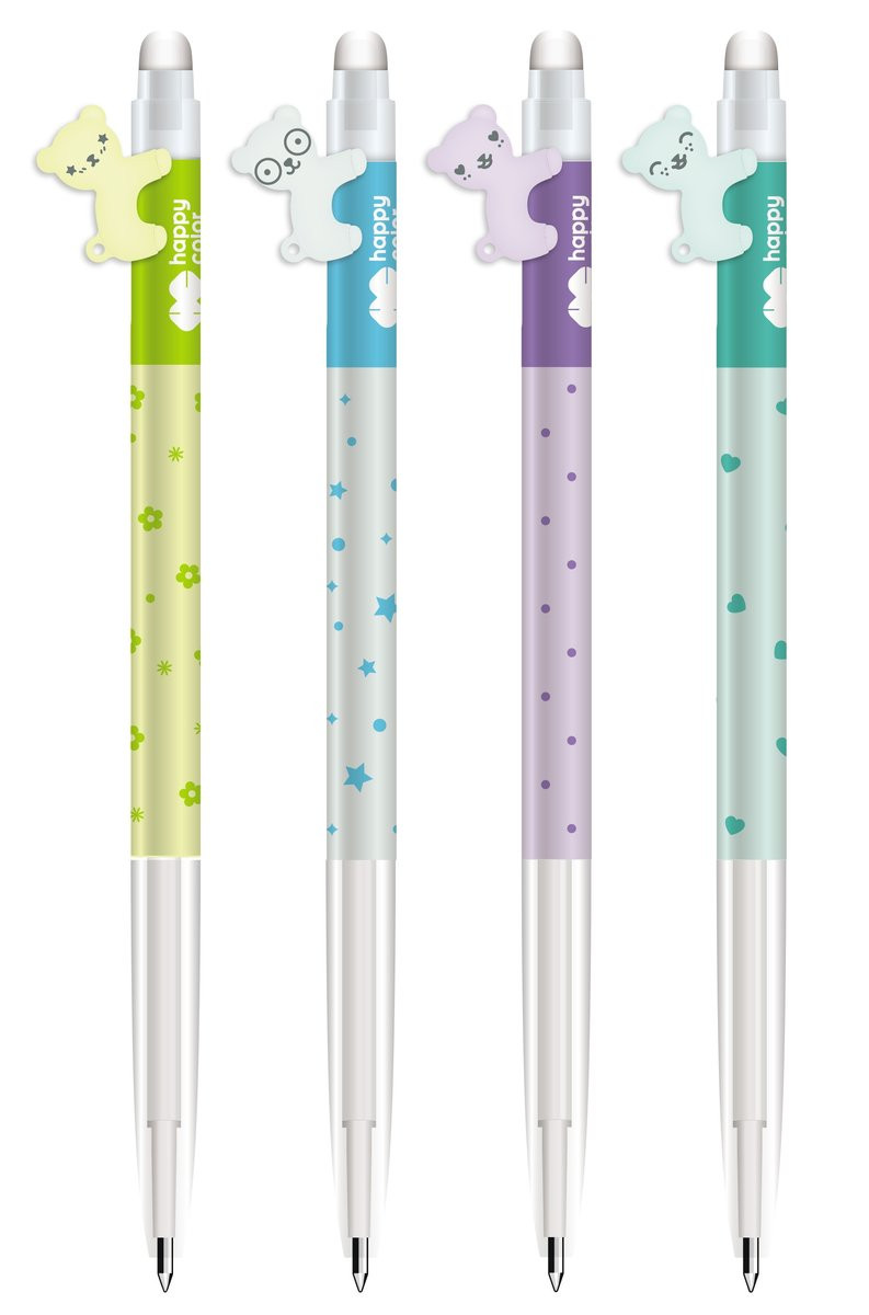 Długopis wymazywalny automatyczny Hello Bears 0,5mm niebieski Happy Color