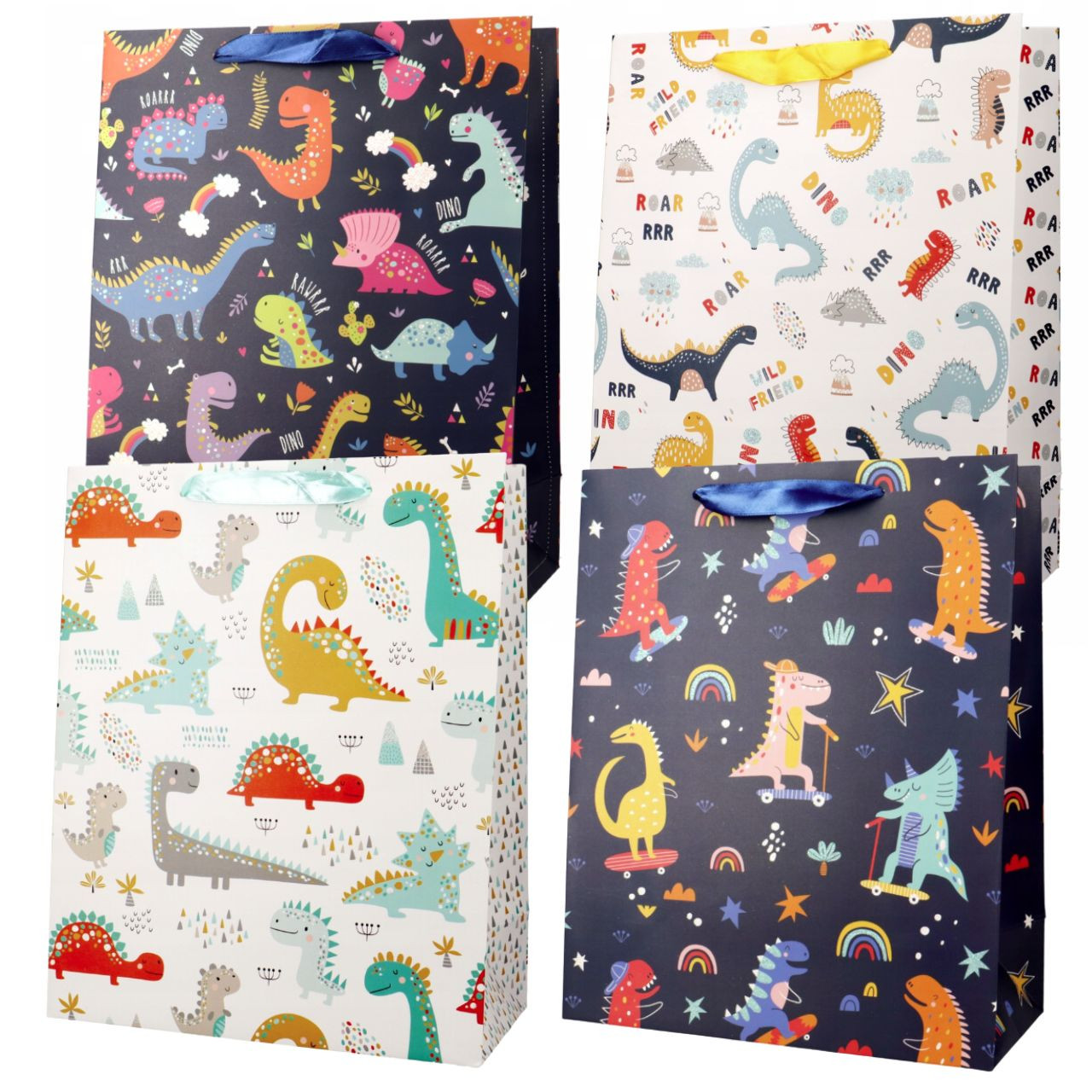 Torba prezentowa 26 x 32 cm  Dinozaury Incood 4 wzory MIX