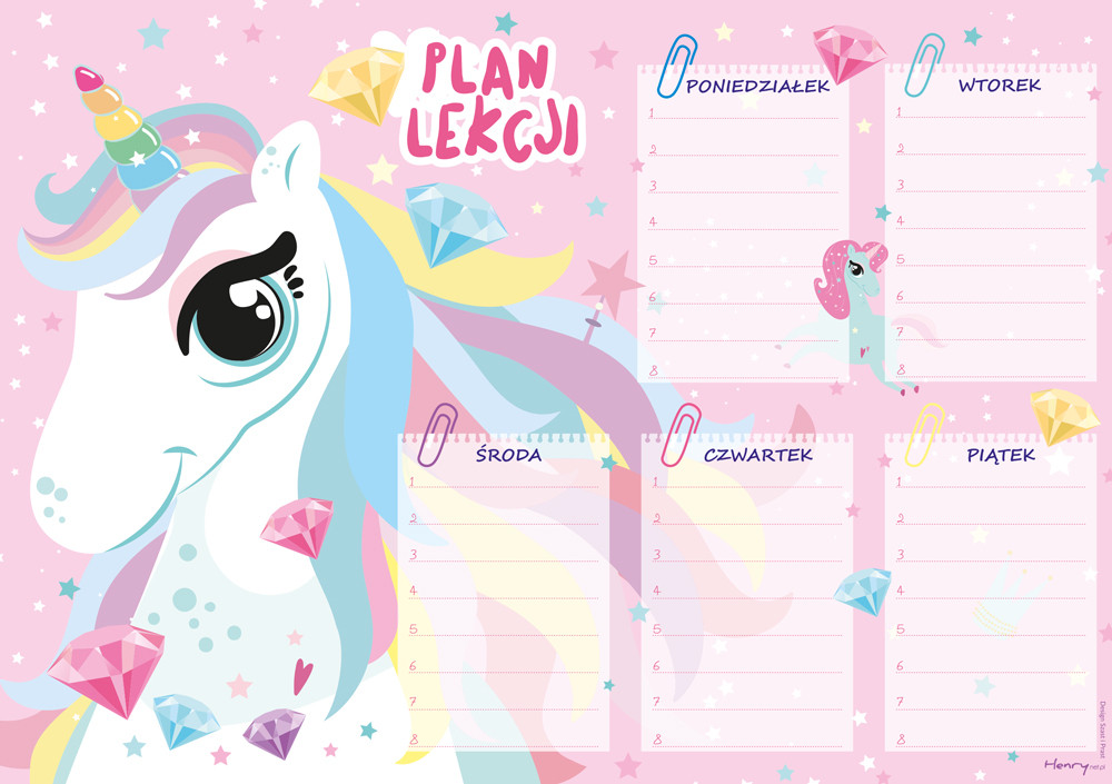 Plan lekcji A5 Jednorożec Henry