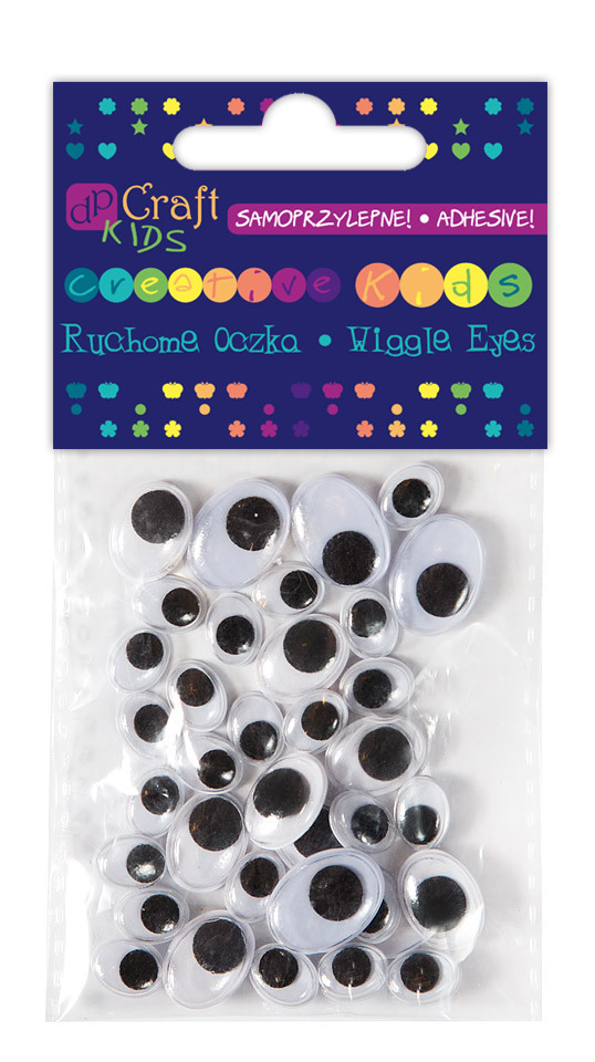 Ruchome oczka samoprzylepne owalne mix (36 szt.) KSOC-016 Dalprint