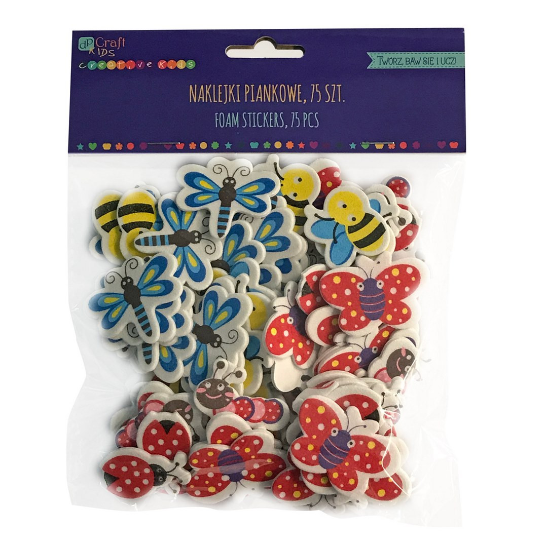 Naklejki z pianki świat owadów (75 szt.) KSPI-088 Dalprint