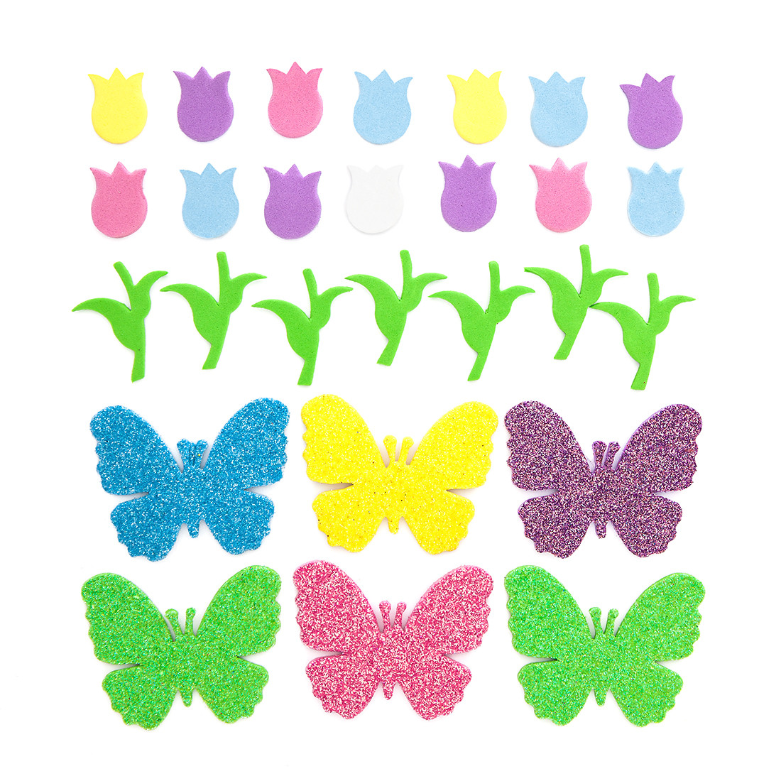 Naklejki z Pianki tulipany i motyle (92 szt.) KSPI-214 Dalprint